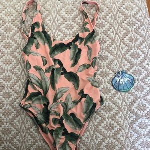 NWT MuMu palm leaf bathing suit